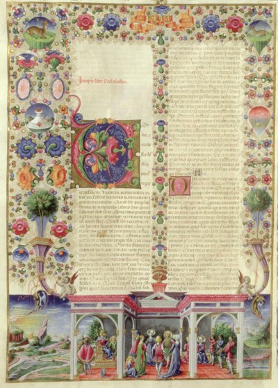 Lat 422 VolI fol.280v Het begin van het Boek Prediker, uit de Borso d